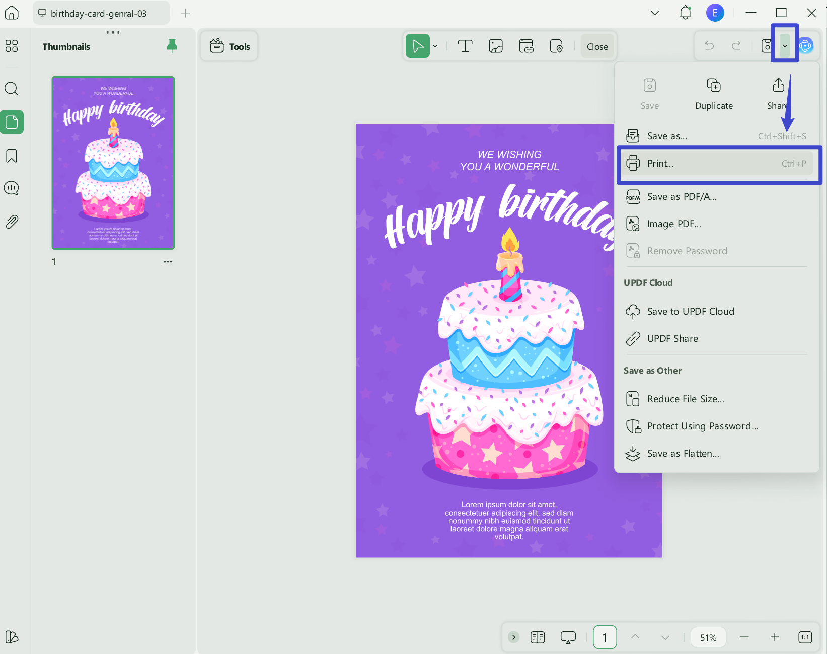 microsoft print to pdf with updf