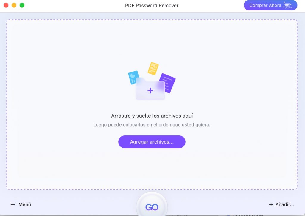 eliminar las restricciones de un PDF sin contraseña con aJoysoft subir archivos