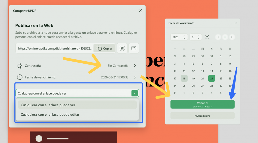  Configura límites temporales para el enlace de pdf
