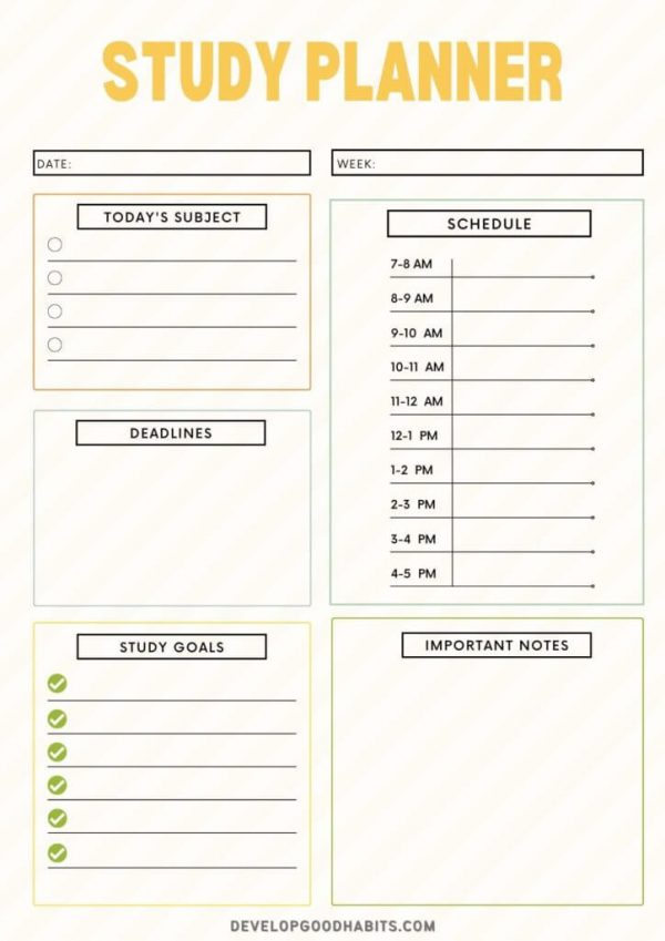 4 Plantillas de plan de estudio gratuitas para estudiantes