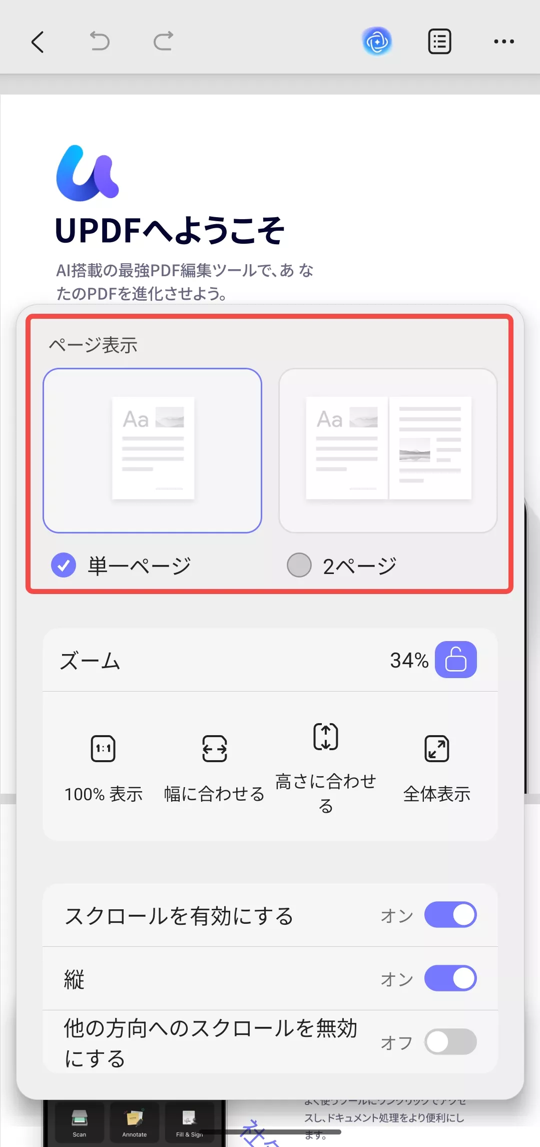 ページ表示を変更する