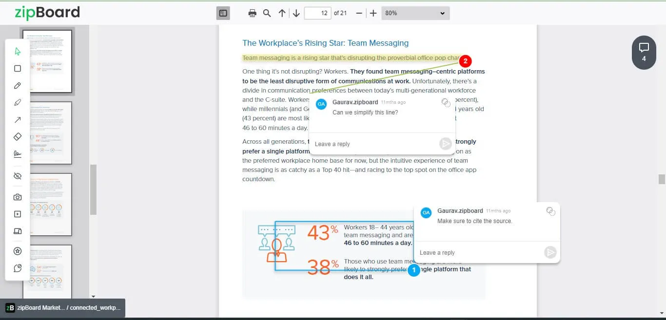 온라인 PDF 주석 도구 zipboard