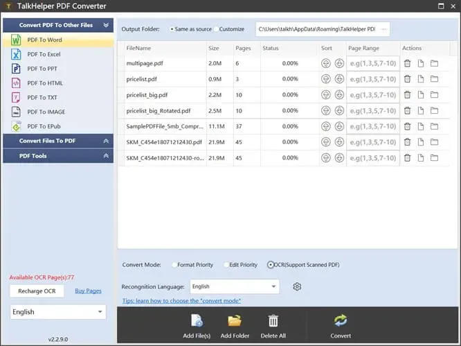 Convertir des PDF en Excel avec TalkHelper PDF Converter