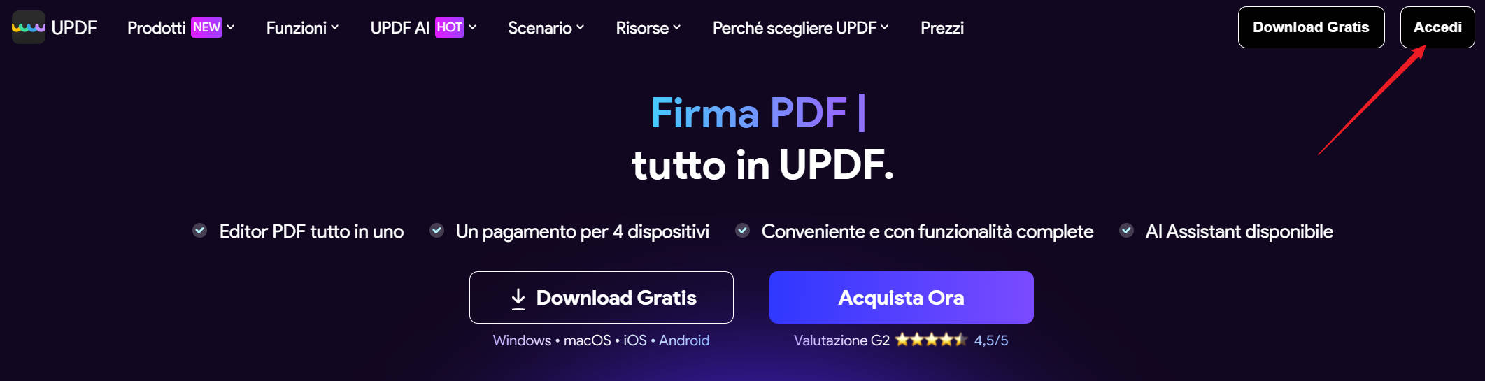 Accedi UPDF