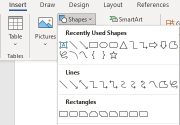 add shapes in a word file