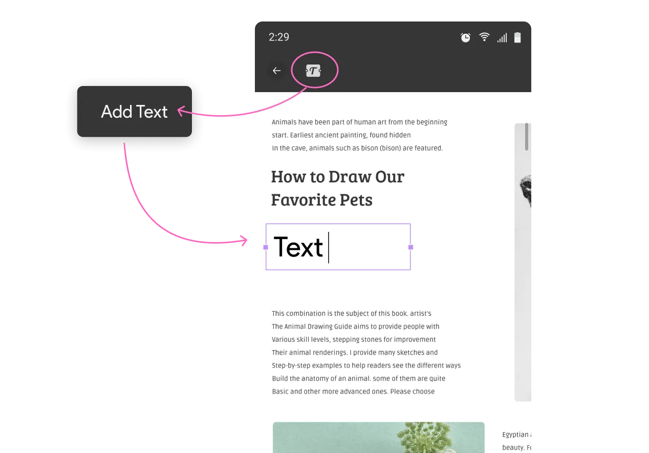 Añadir texto a un PDF en Android