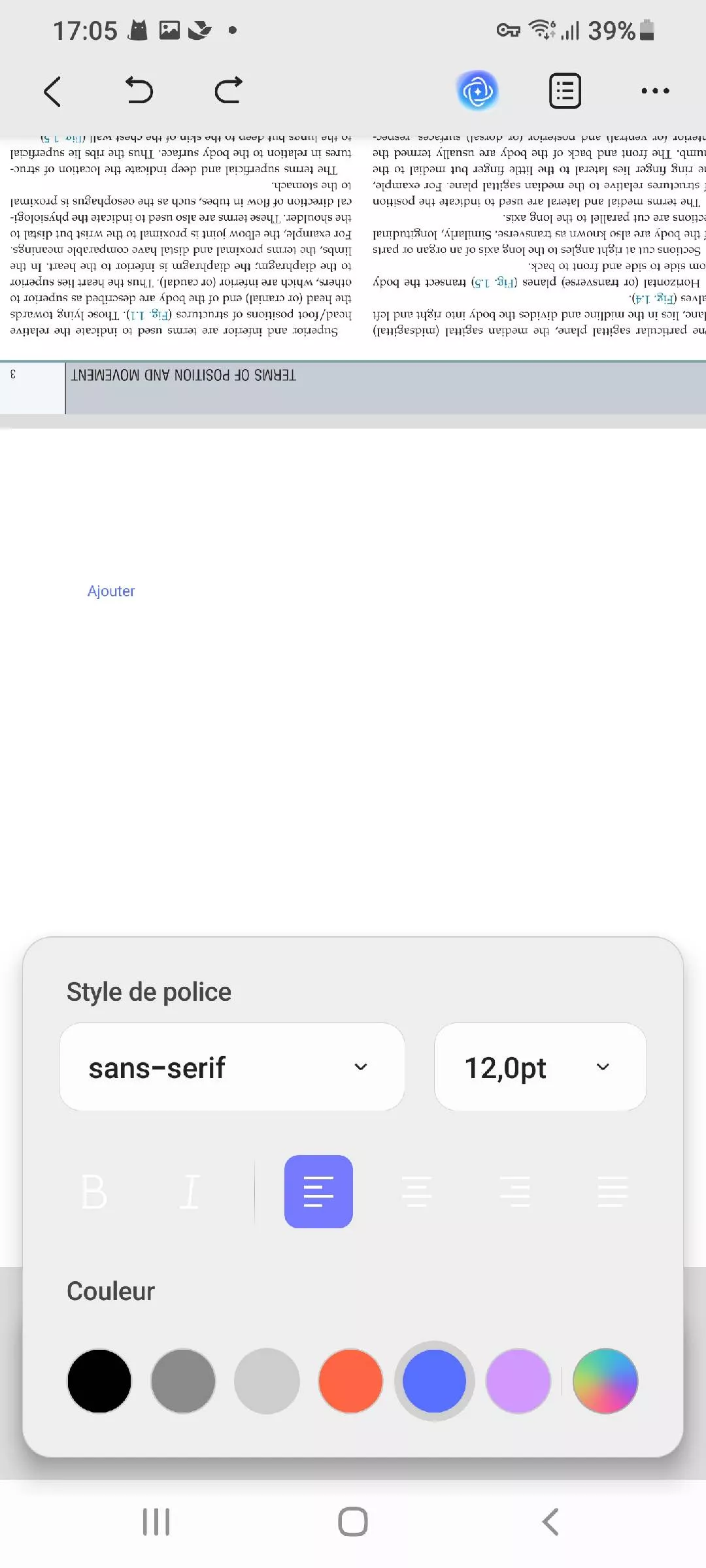 prédéfinir le style de texte