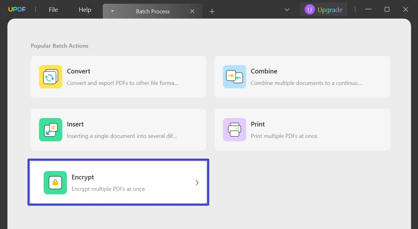 batch encrypt pdf  updf
