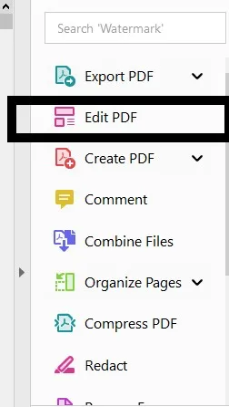 choose edit pdf option