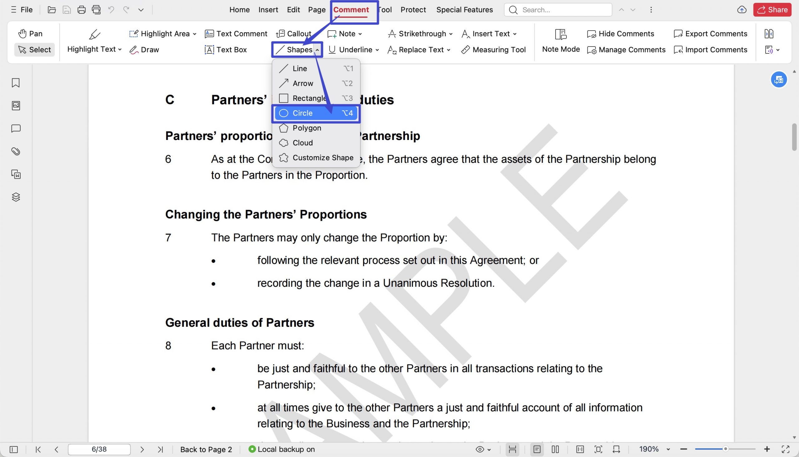 click circle on wps