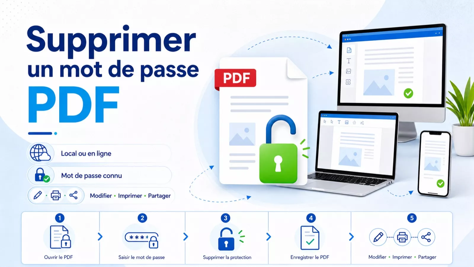 Comparatif de cinq outils pour supprimer un mot de passe PDF connu