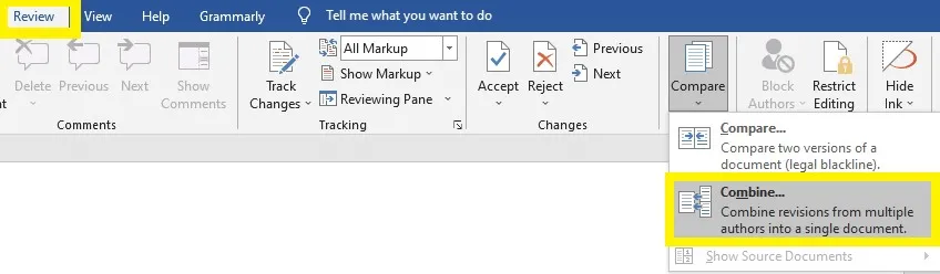 combine documents in word