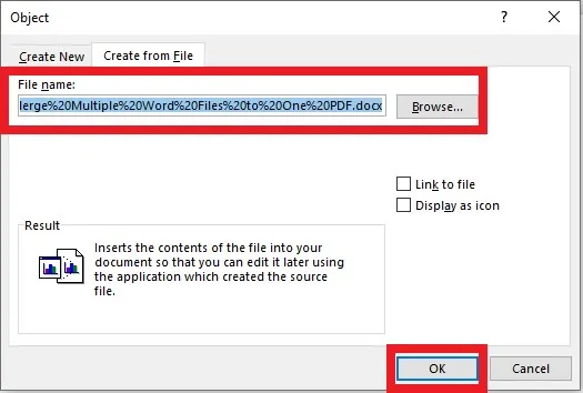 confirm to create from file