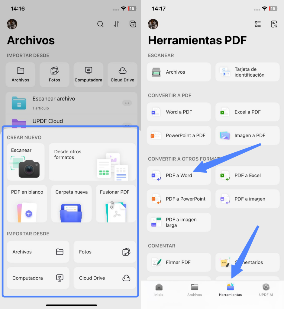 Convertir PDF a Word desde el móvil