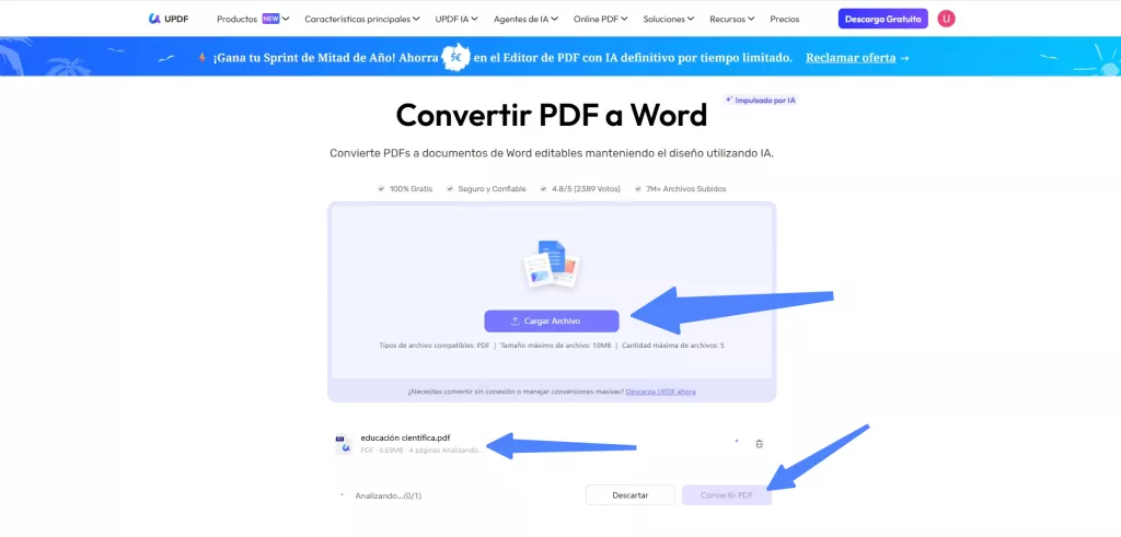 Convertir PDF a Word online gratis