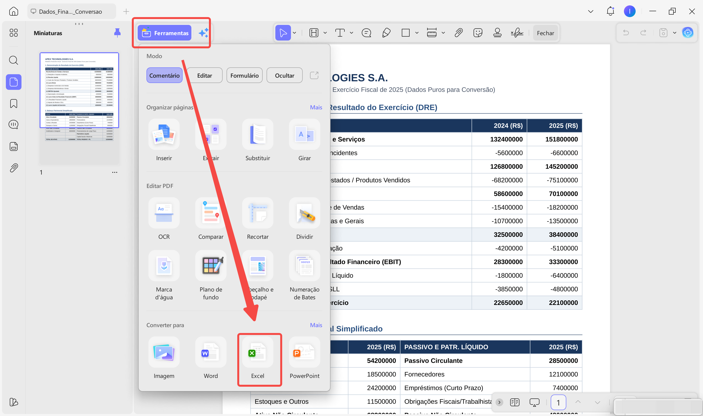 converter pdf em excel