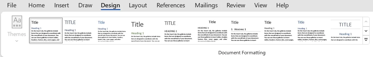 document formatting section