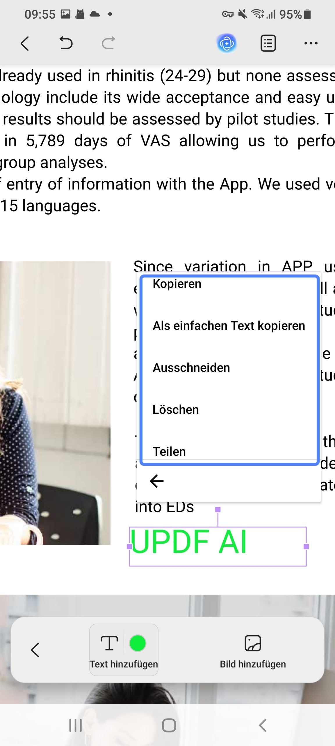 Text zu PDF hinzufügen