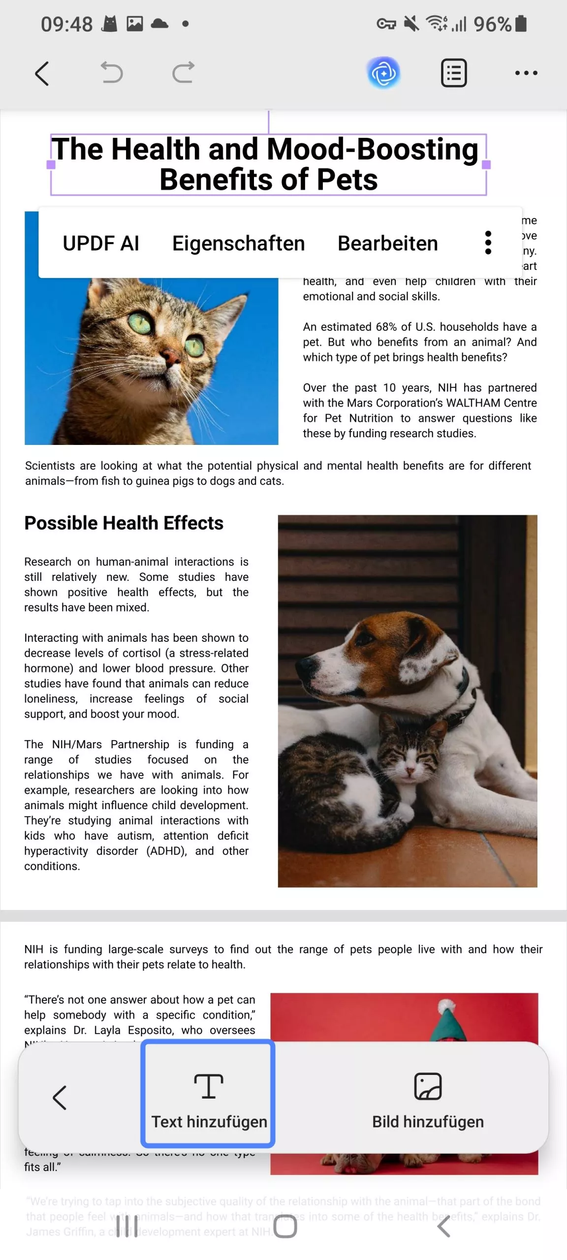 Text zu PDF hinzufügen