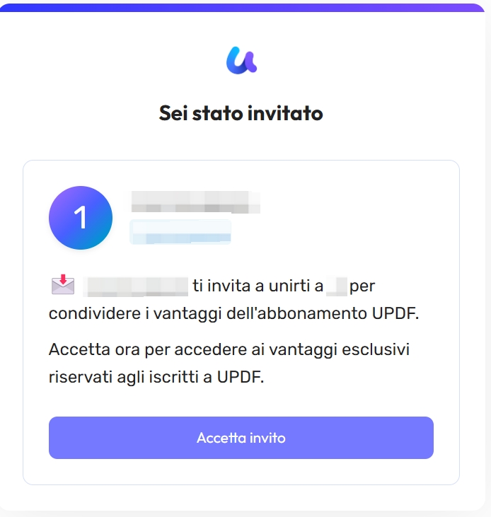 fare clic per accettare l'invito