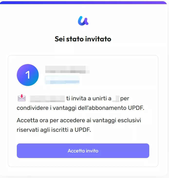 fare clic per accettare l'invito