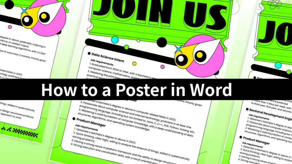 how to do poster presentation in word