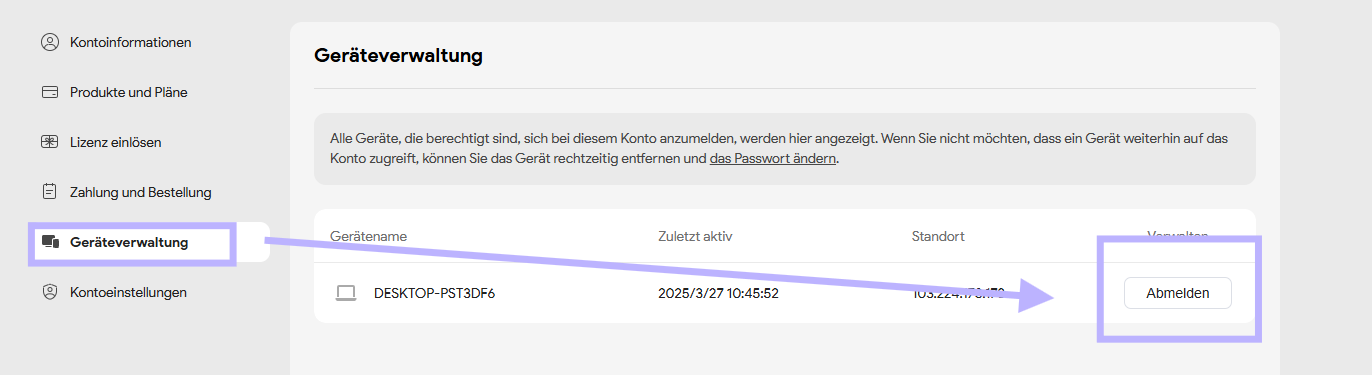 Geräte verwaltet