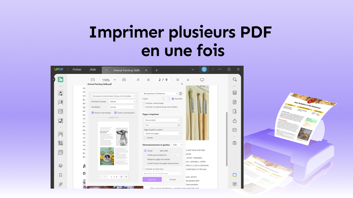Comment imprimer plusieurs PDF en une fois UPDF