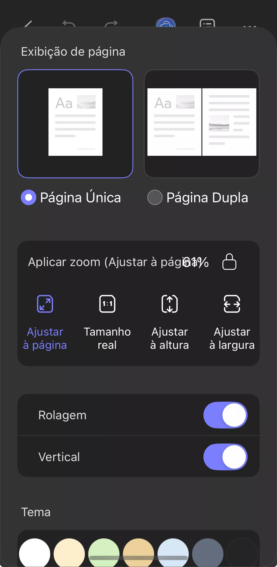 exibição de página