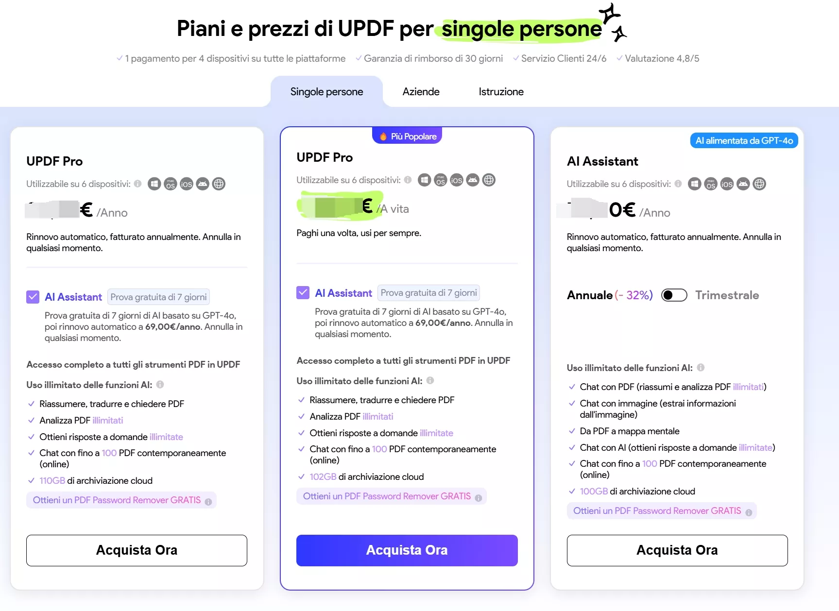 Acquista un piano