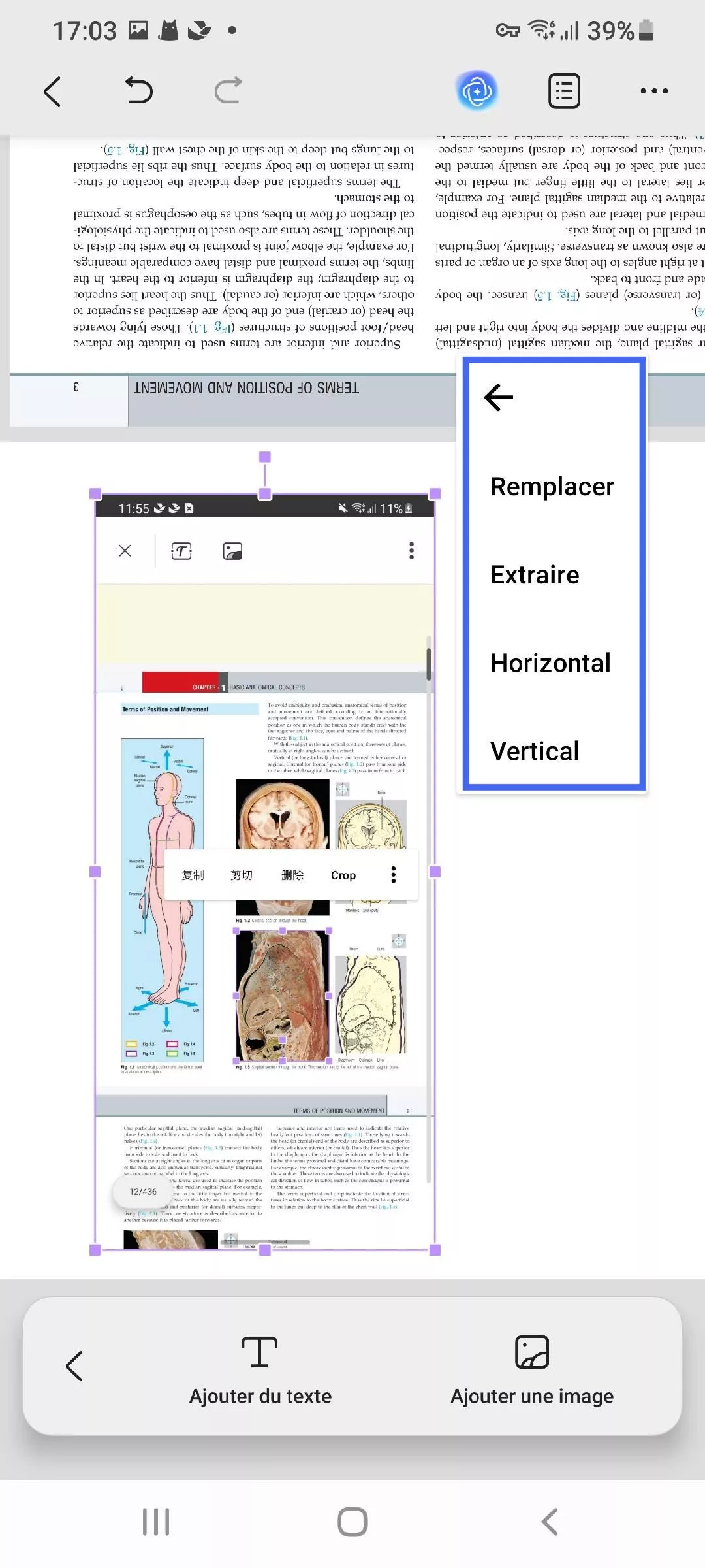 Taper sur l'icône d'édition