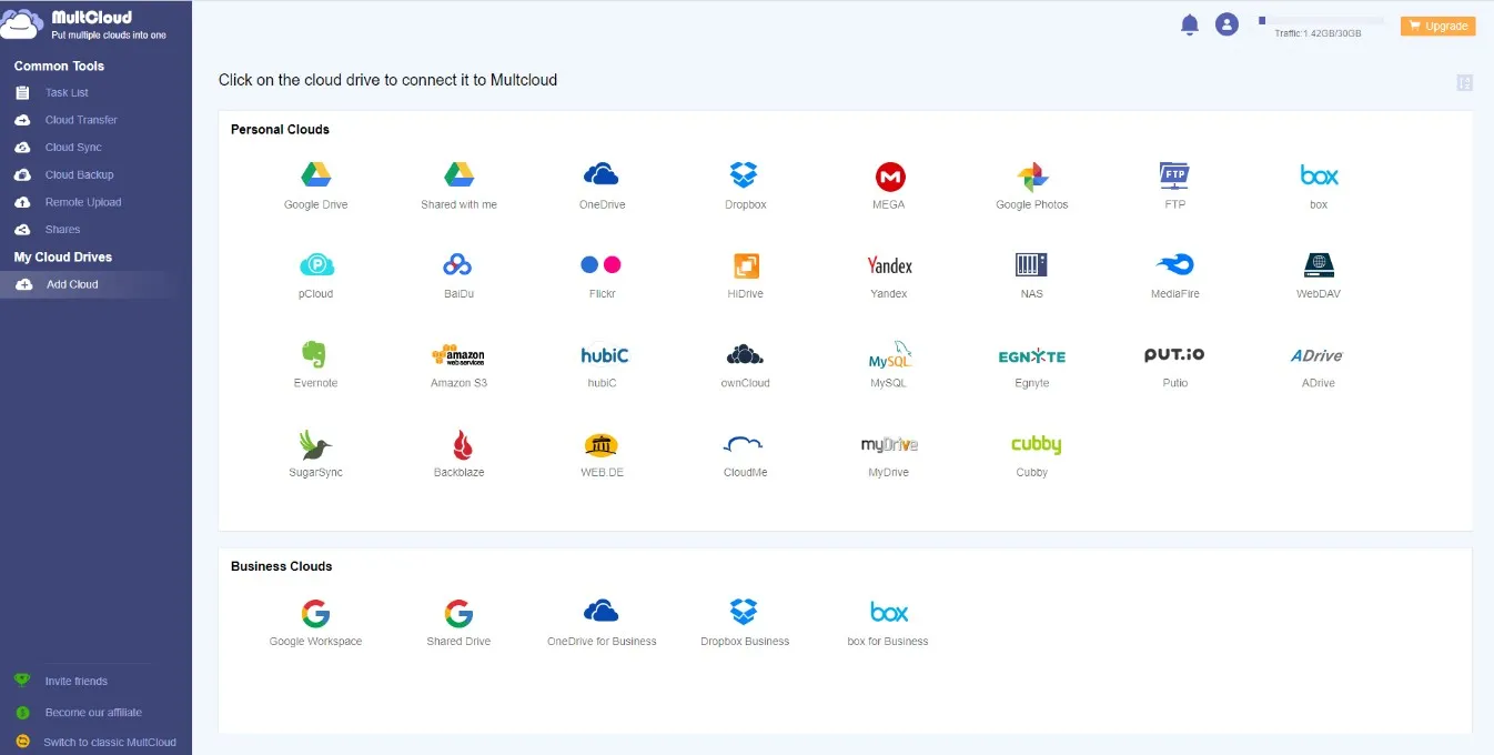 multcloud cloud storage software