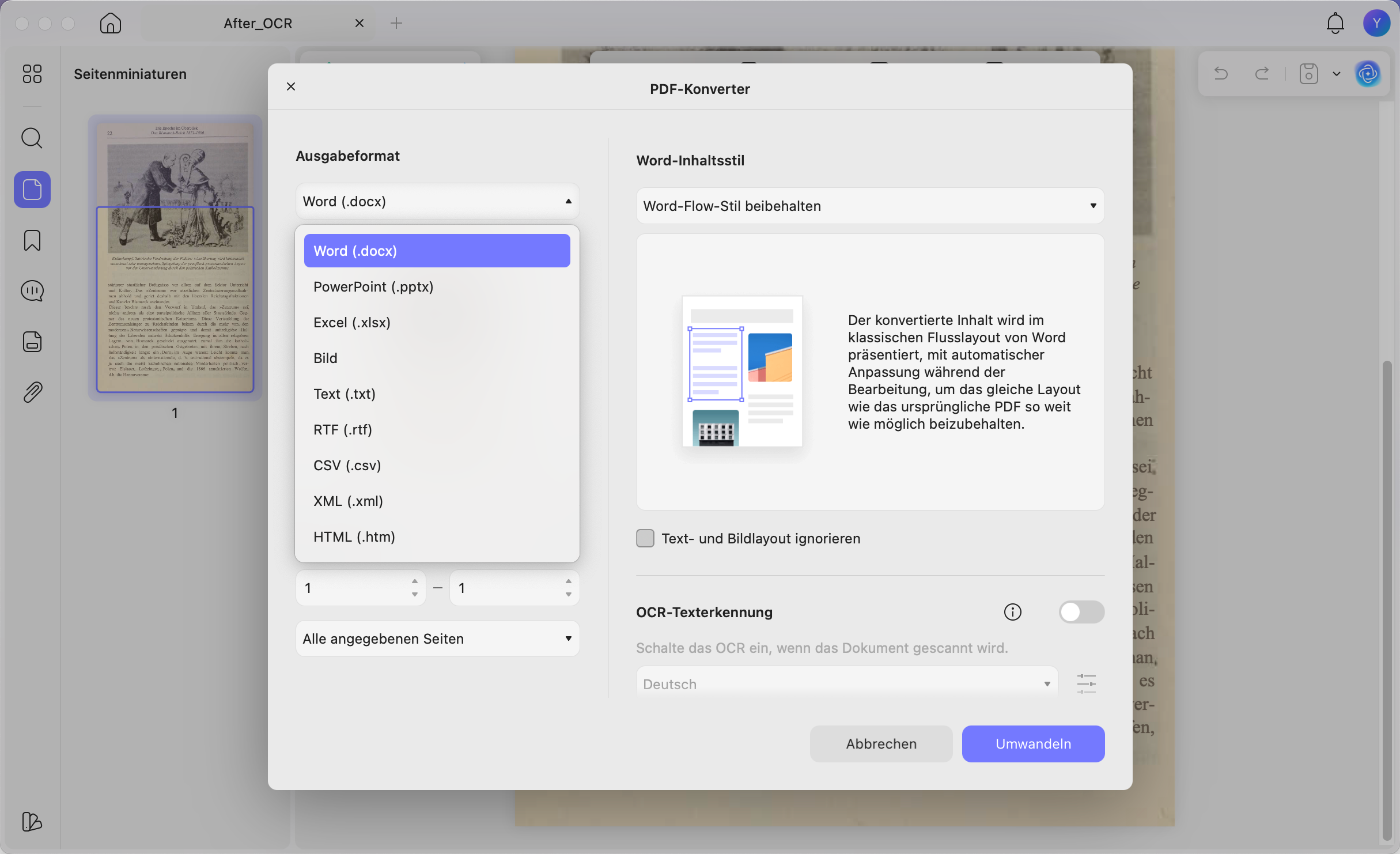 PDF in andere Formate konvertieren