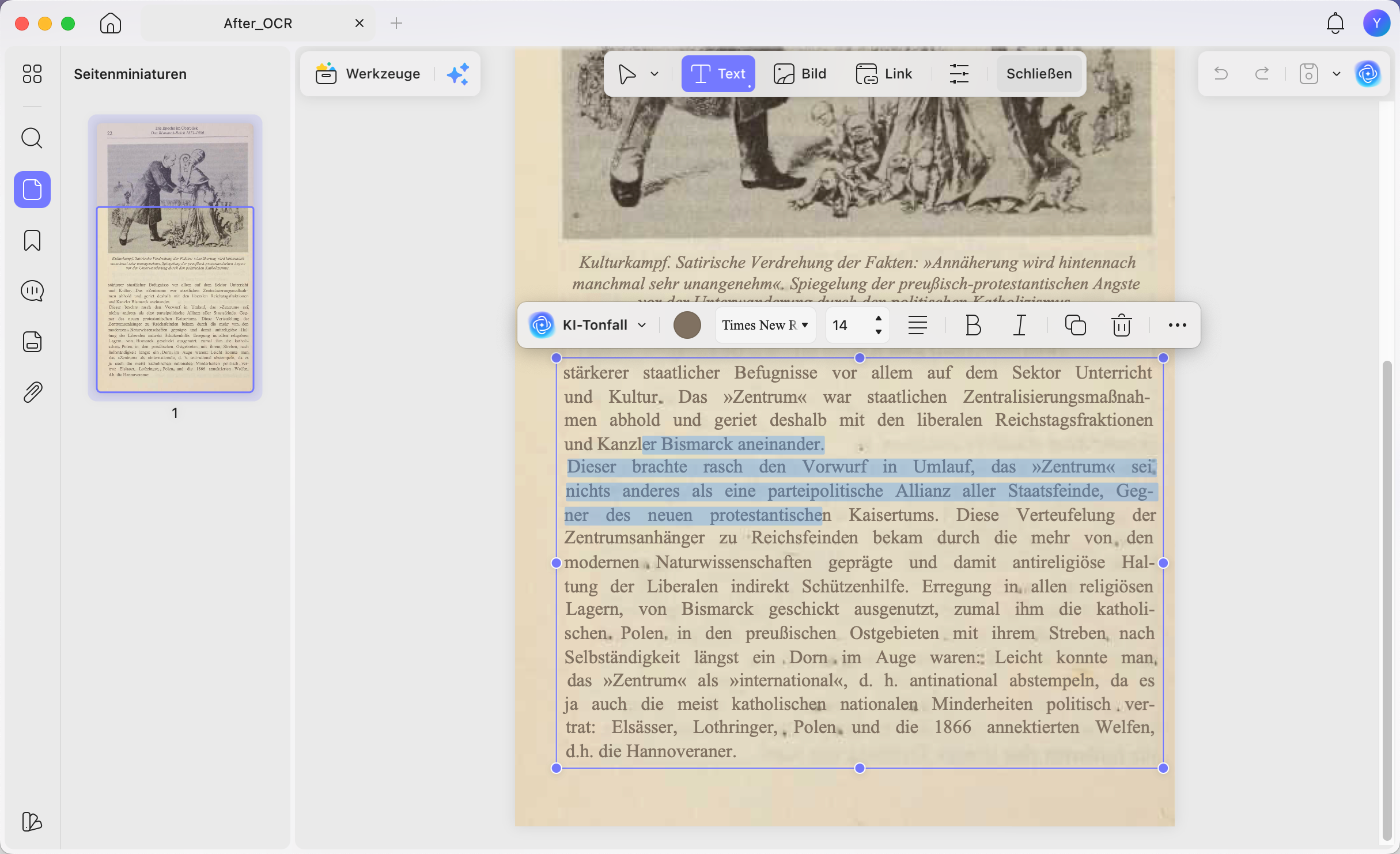 Extrahierten PDF Text in UPDF bearbeiten