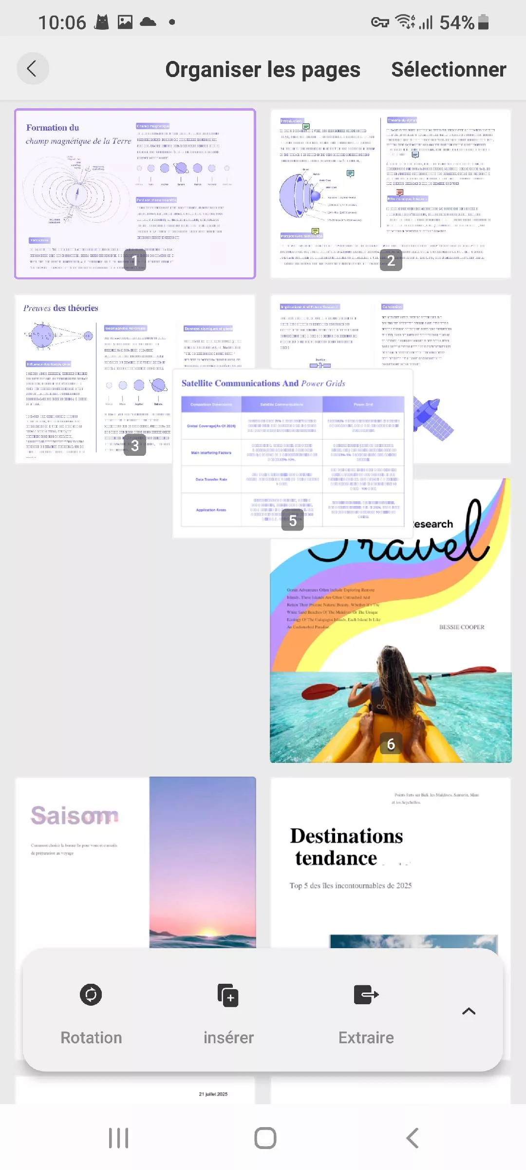 réorganiser les pages Android