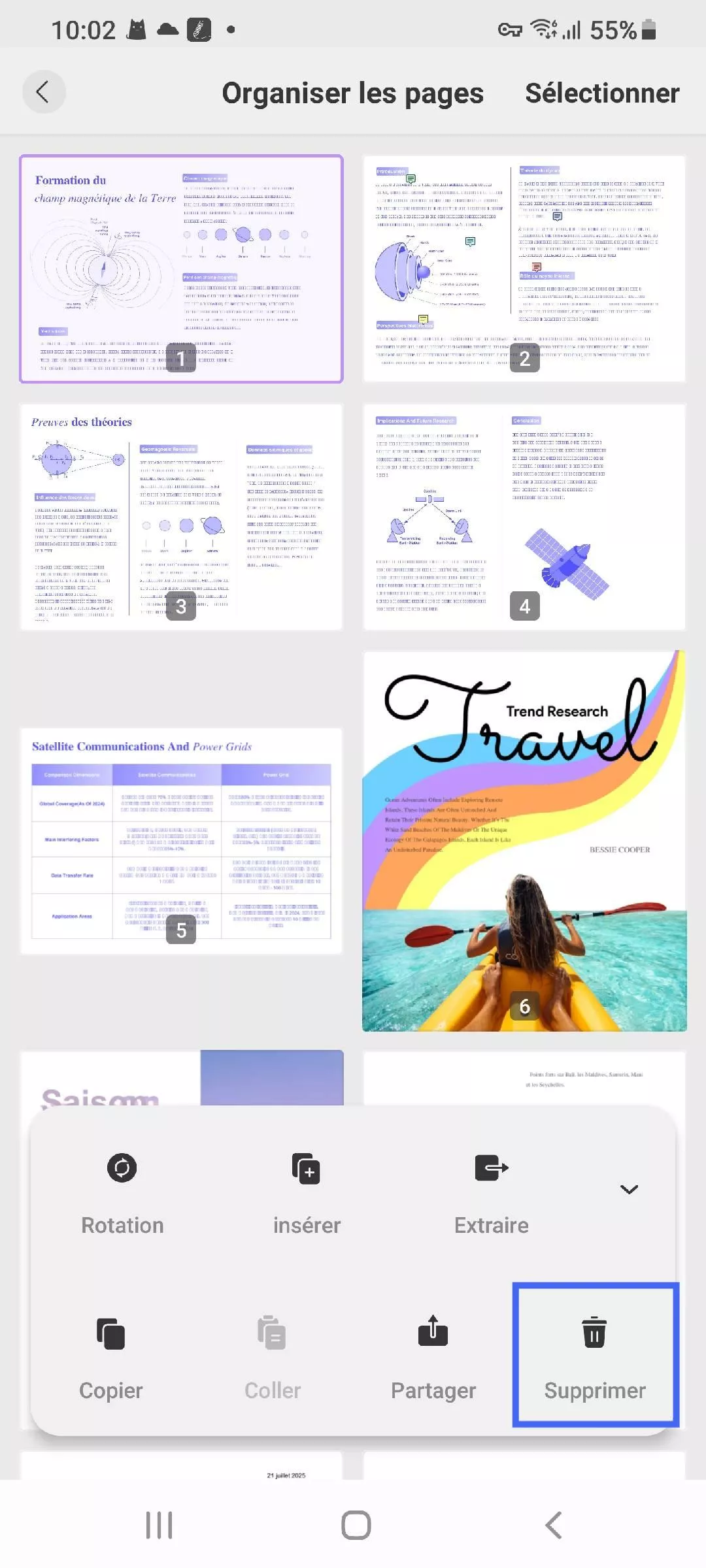 supprimer des pages Android