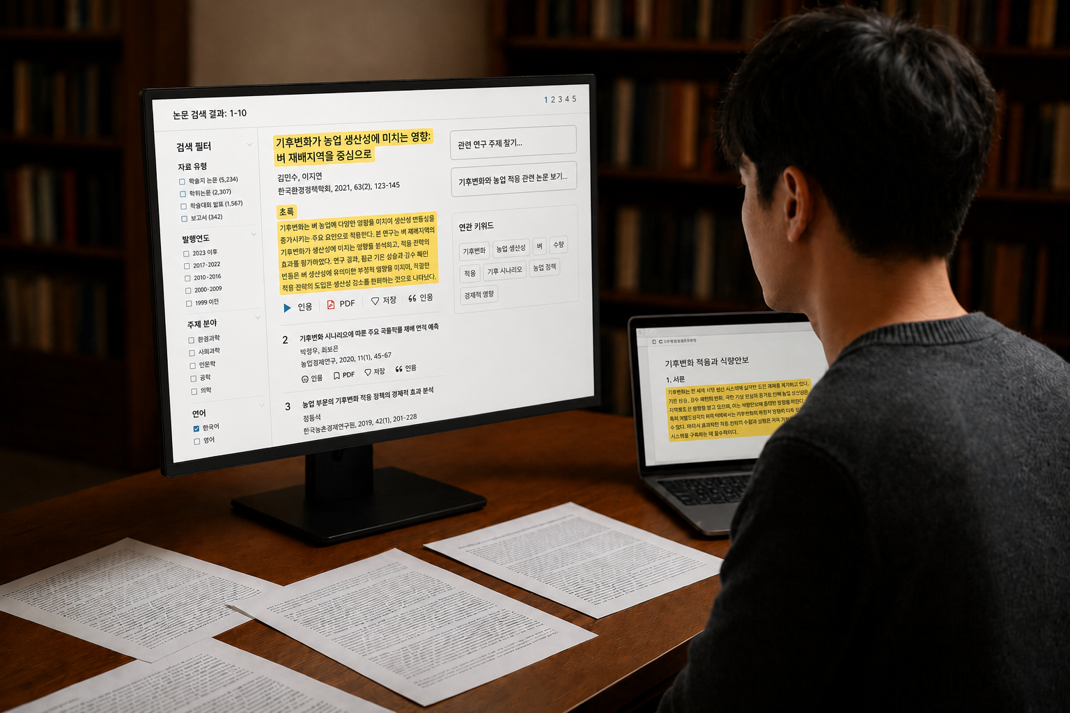 PDF에 글쓰기와 메모를 동시에 사용하는 예시