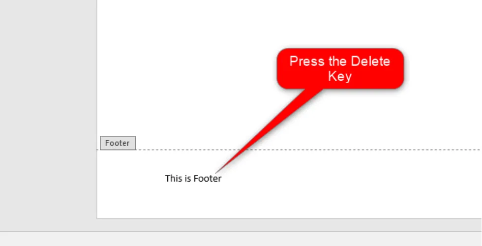 press to delete header and footer
