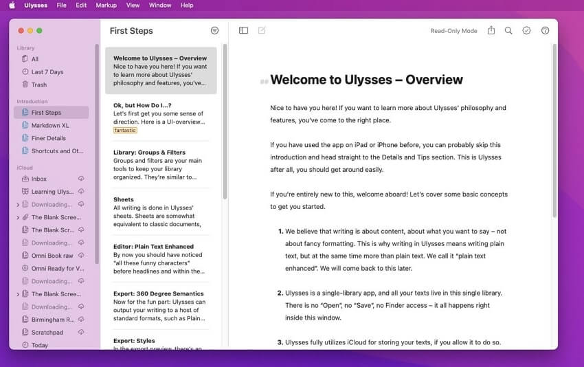 pages alternative for mac Ulysses