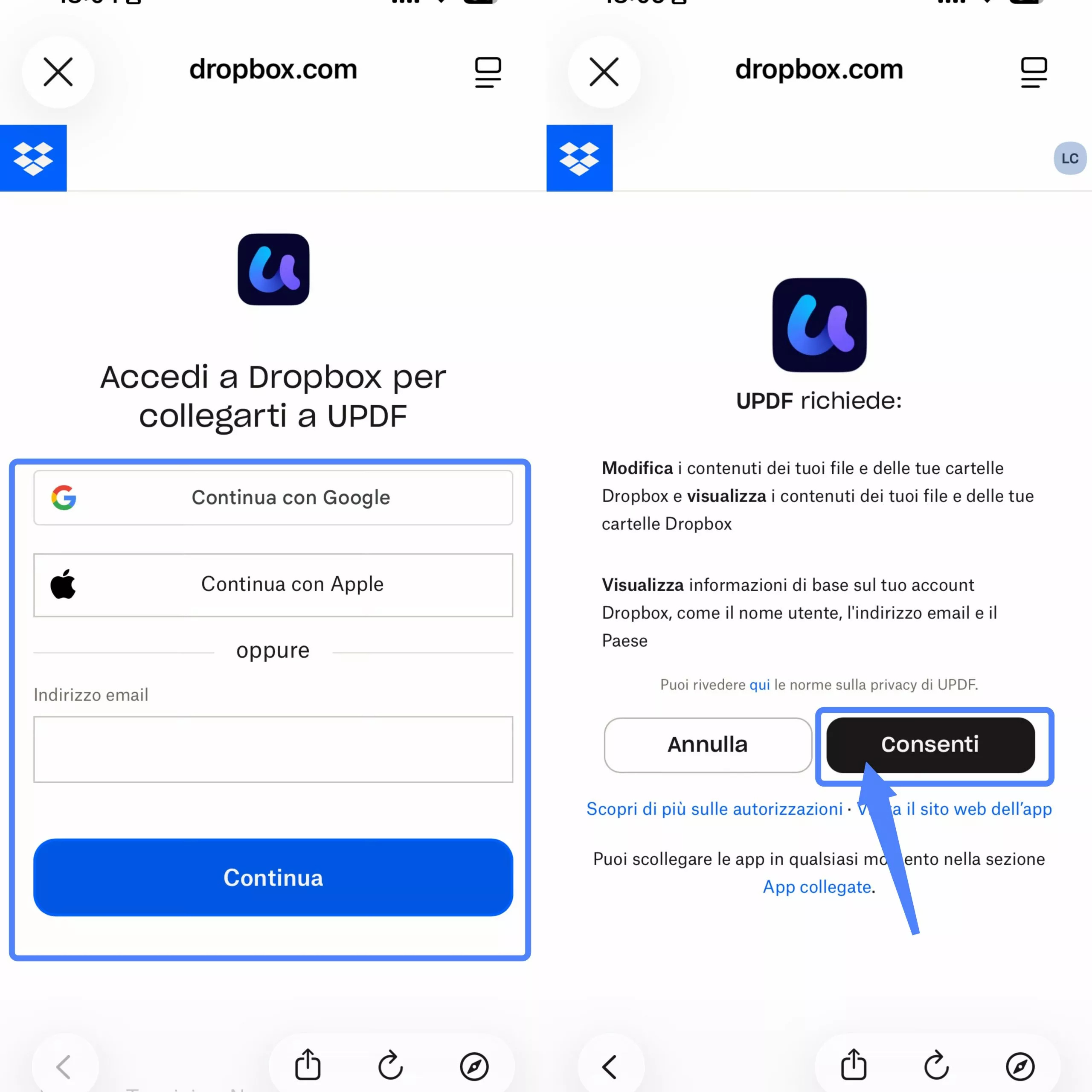 link to dropbox account