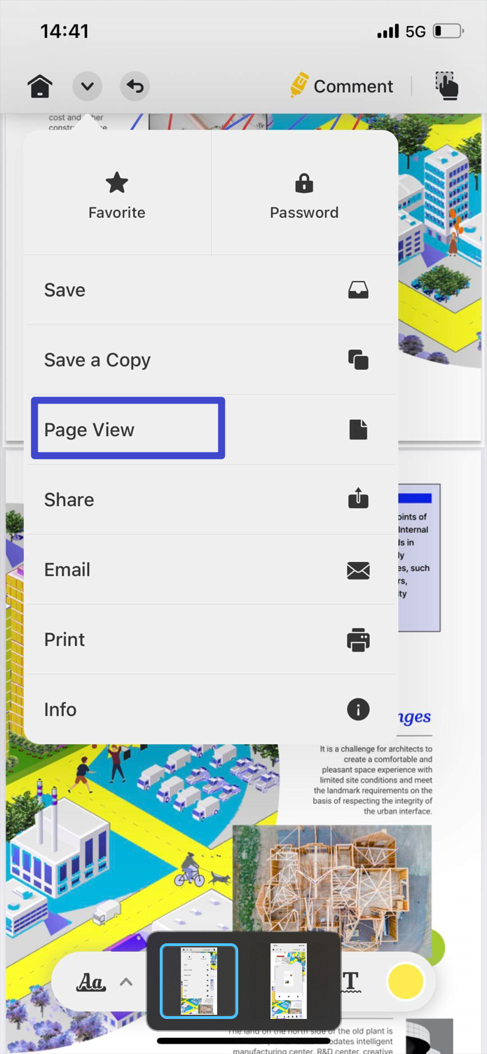 كيفية فتح ملف pdf على آي فون عرض الصفحة