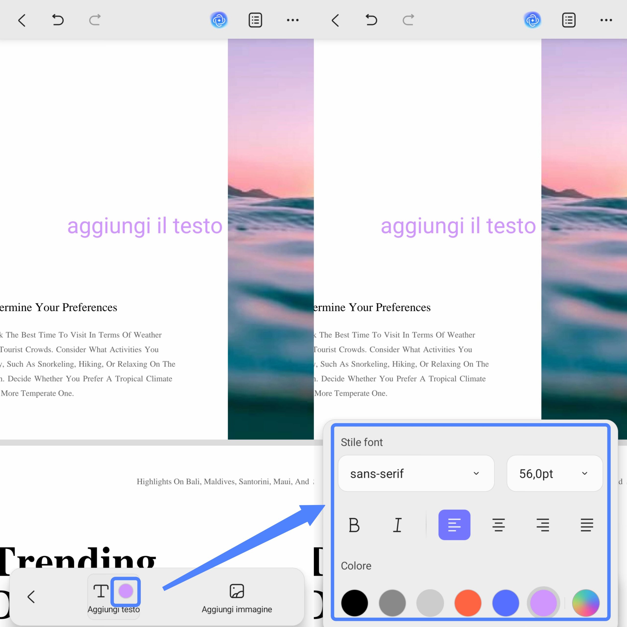 preset the text style