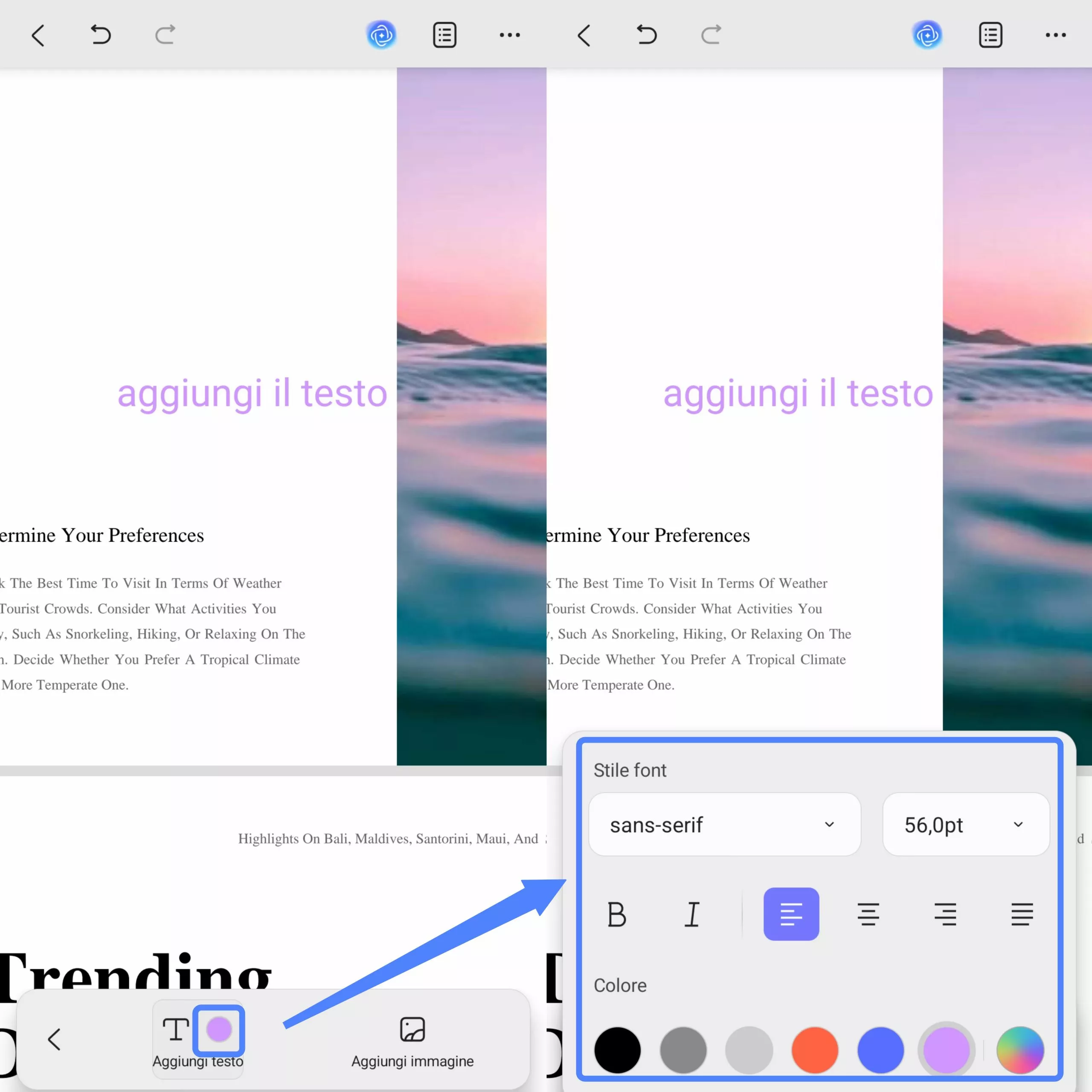 preset the text style