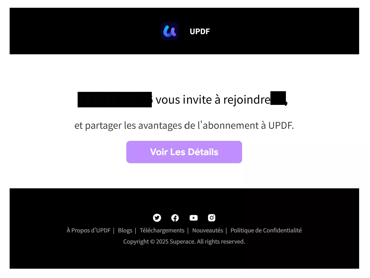 accepter l'invitation par e-mail.