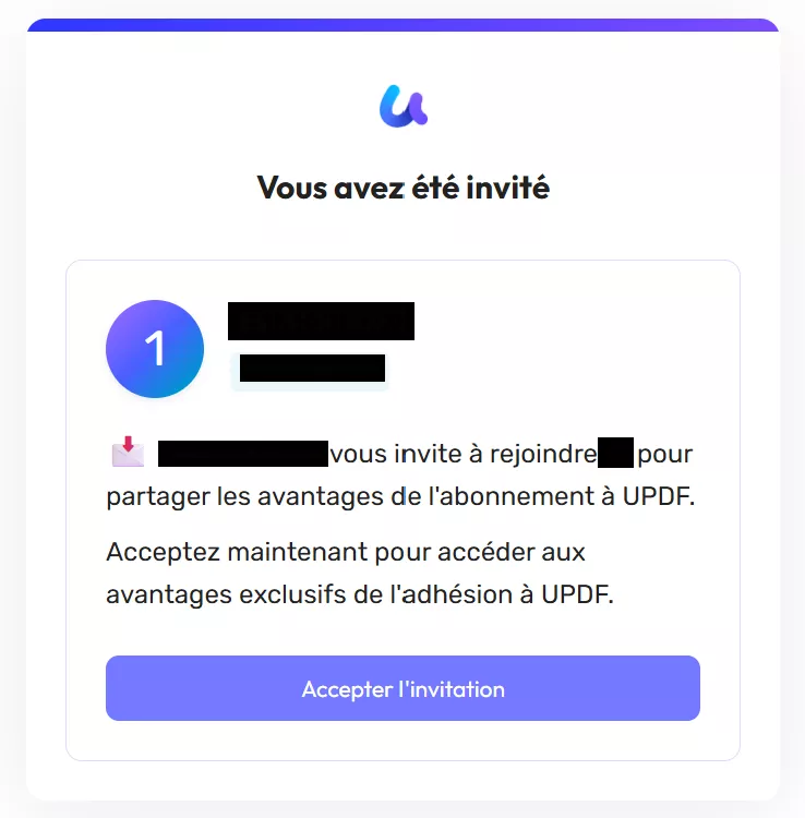 Accepter en tant que membre le plan d'entreprise updf