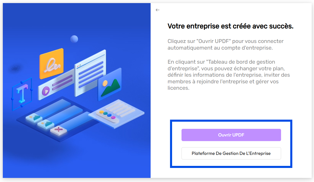 accéder au tableau de bord de l'entreprise