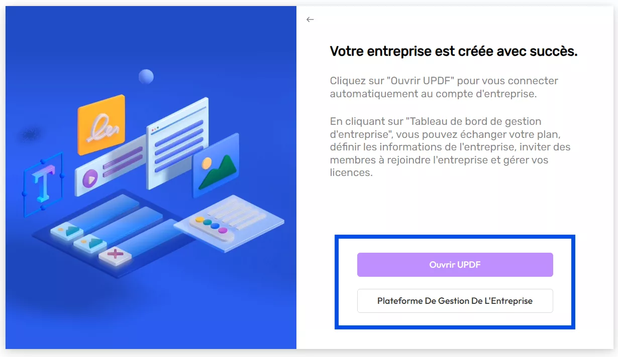 accéder au tableau de bord de l'entreprise
