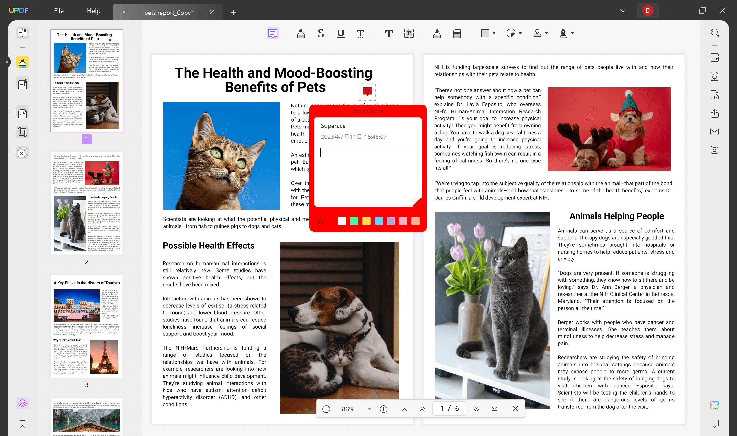 pdf presentation mode with notes