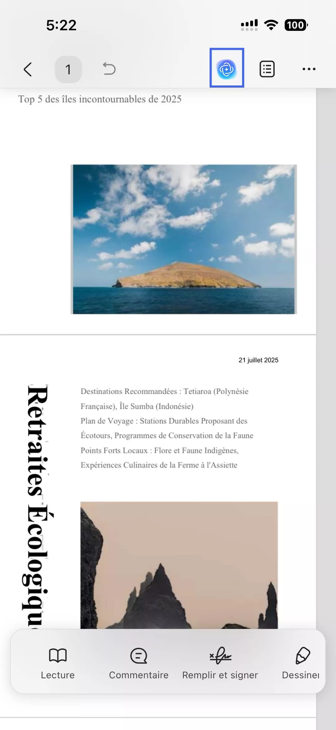 traduire page pdf iOS