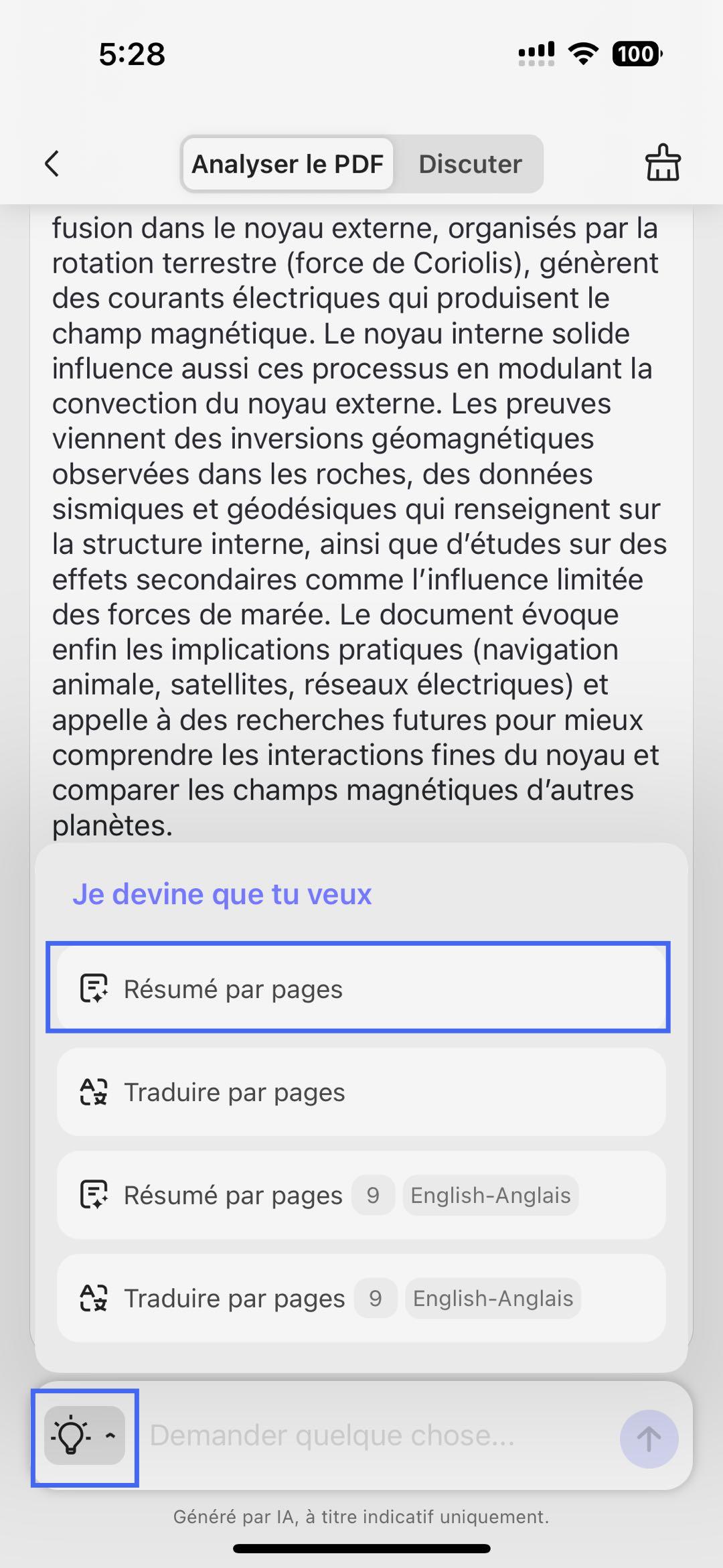 résumer pdf ios